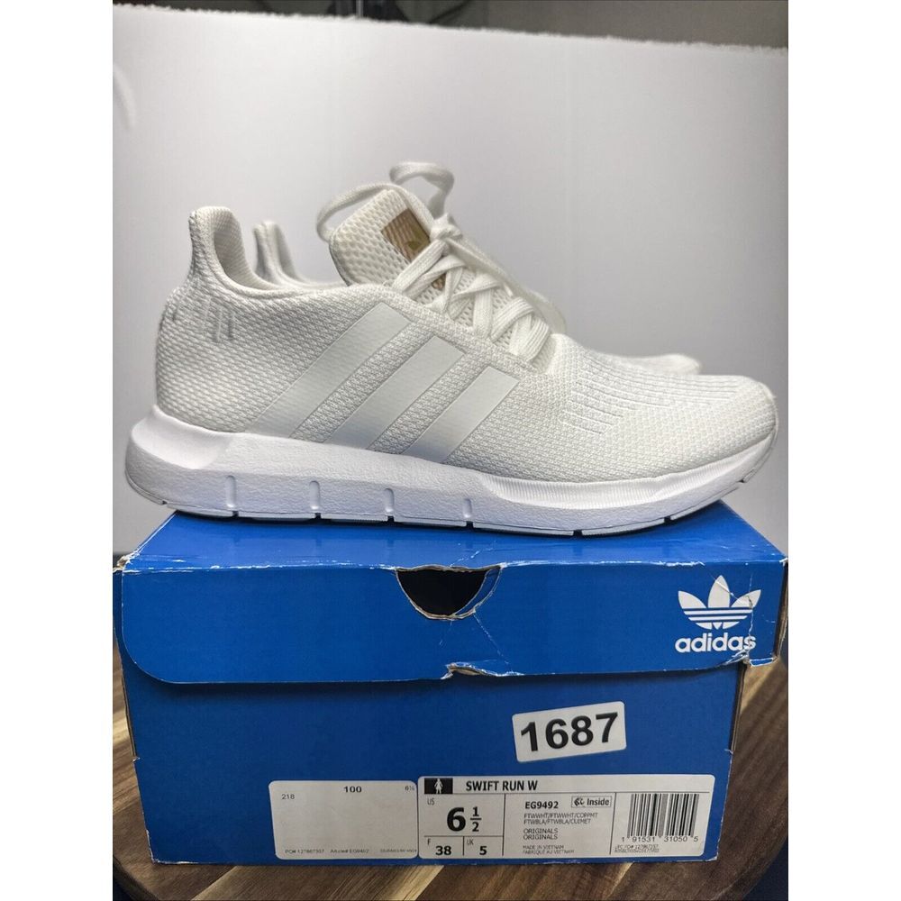 Size 6.5 - adidas Swift Run White Copper Metallic Women's W/Box